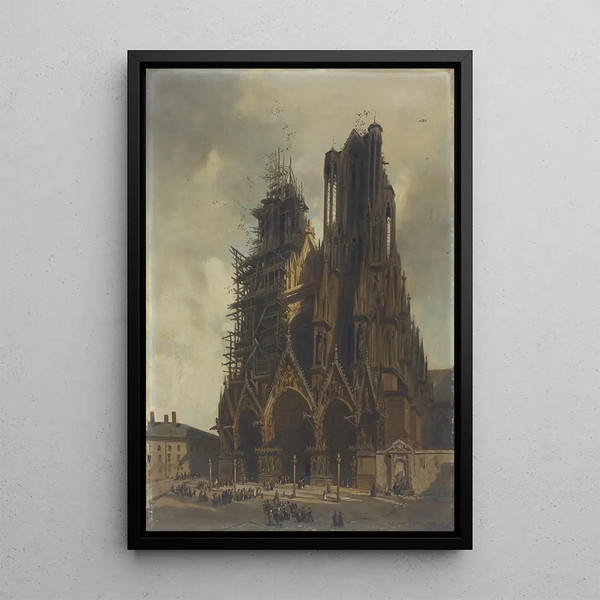 La Cathédrale de Reims - Adrien Dauzats — framed artwork on a wall