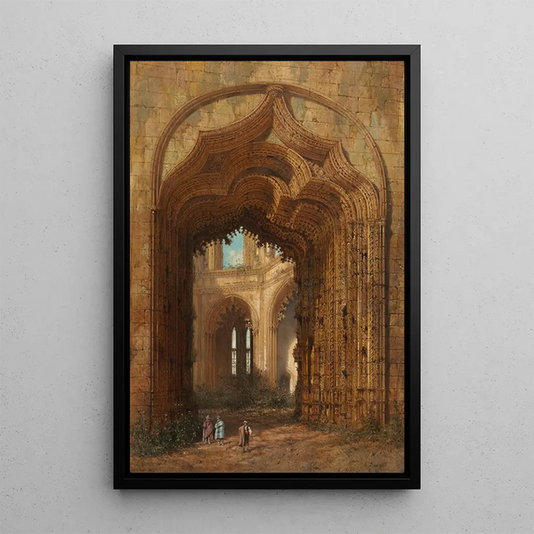 Reproduction of the painting Church in ruins - Adrien Dauzats