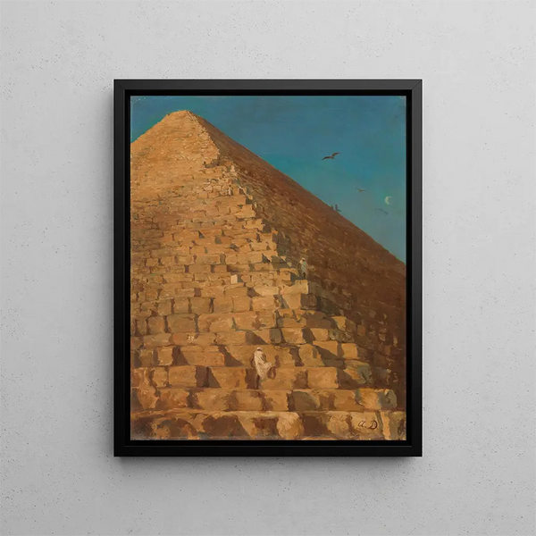 La Grande Pyramide de Gizeh - Adrien Dauzats — framed artwork on a wall