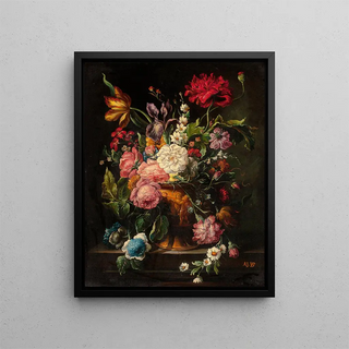 Floral Still Life Painting - Adrien Joseph Verhoeven Ball — framed artwork on a wall