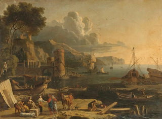 Mediterranean port scene - Adrien Manglard — artwork view