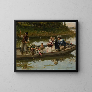 Return from the Market - Adrien Moreau — framed artwork on a wall
