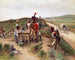 soldiers taking a break near a canteen woman - Adrien Moreau — artwork view