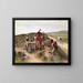 soldiers taking a break near a canteen woman - Adrien Moreau — framed artwork on a wall