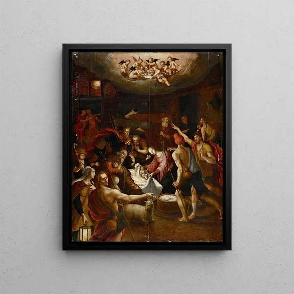 The Adoration of the Shepherds - Aegidius Sadeler II — framed artwork on a wall
