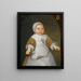 Portrait of a one-year-old girl from the Van Der Burch family - Aelbert Cuyp — framed artwork on a wall