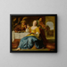 Music Festival in front of a set table with a landscape through a door beyond - Aelbert Jansz van der Schoor — framed artwork on a wall