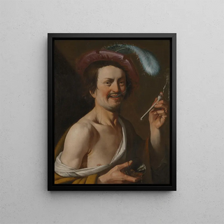 Smoker - Aelbert Jansz van der Schoor — framed artwork on a wall