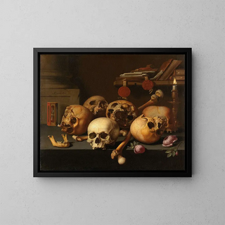 Still life vanity - Aelbert Jansz van der Schoor — framed artwork on a wall