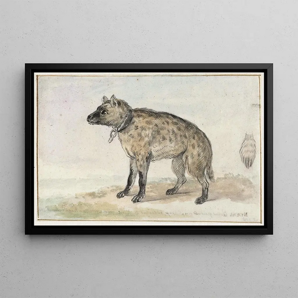 Hyena painting - Aert Schouman — framed artwork on a wall