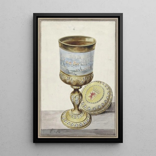 Reproduction of the painting Golden coupe with lid - Aert Schouman
