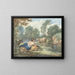 Bergère avec des moutons dans un paysage avec un étang - Aert Schouman — framed artwork on a wall