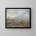 The shepherds leading goats across water, on the left a woman carrying her child on her back, on the right another riding a donkey. - Aert Schouman — framed artwork on a wall
