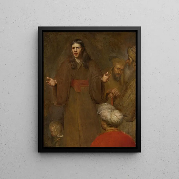 The Christ blessing the children - Aert de Gelder — framed artwork on a wall