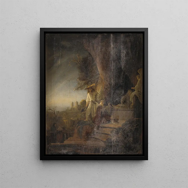 The King Assuerus offers his ring to Mordecai - Aert de Gelder — framed artwork on a wall