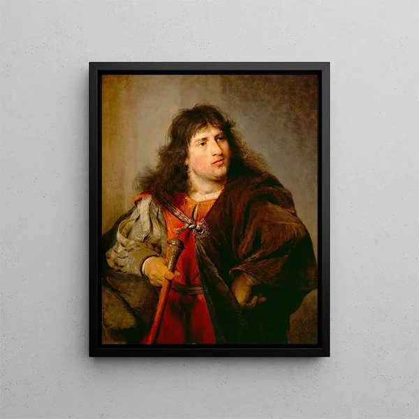 Portrait Painting of a Man - Aert de Gelder — framed artwork on a wall