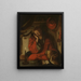 Saint Jerome in His Study at Candlelight - Aertgen Claesz van Leyden — framed artwork on a wall