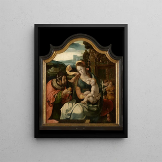 La Sainte Famille - Aertgen Claesz van Leyden — framed artwork on a wall