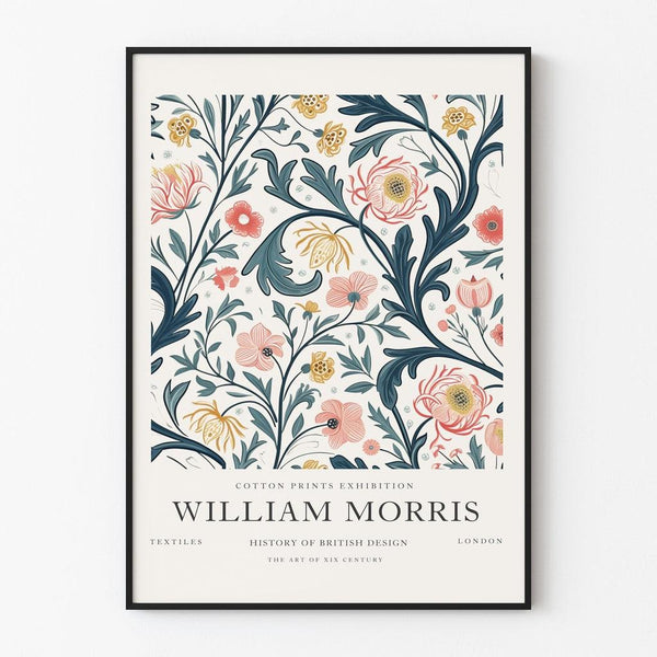 Old William Morris Poster - Pastel Flowers