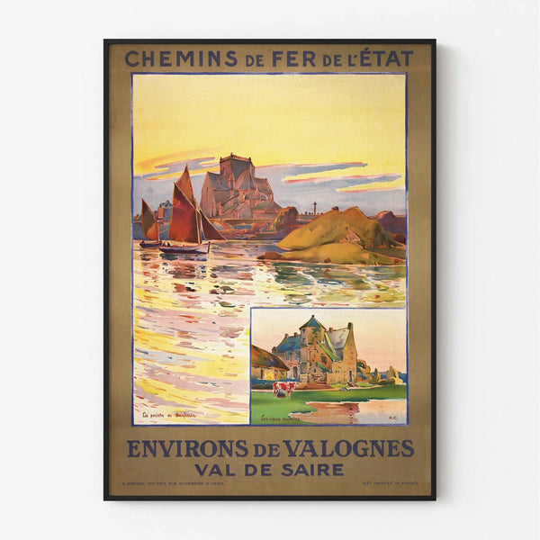 Vintage Barfleur Poster – Val de Saire and Old Norman Mills