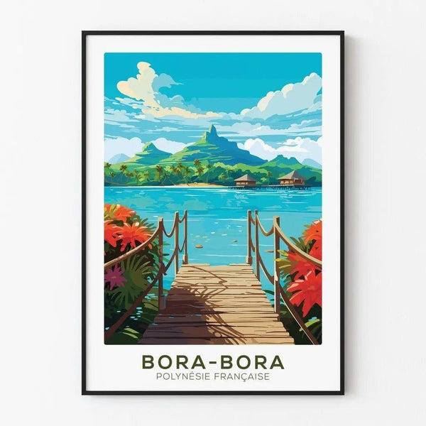 Vintage Bora-Bora French Polynesia Poster