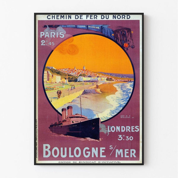 Vintage Boulogne sur Mer Poster