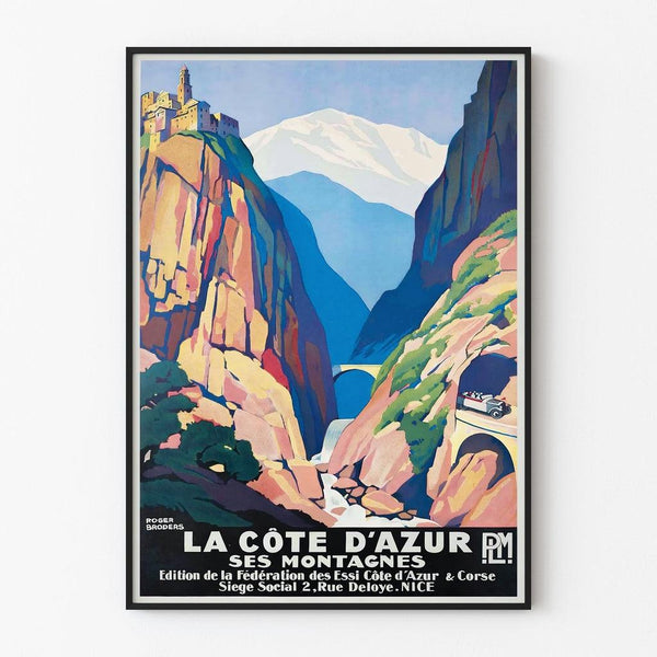 Vintage Poster of the Côte d’Azur and its Mountains