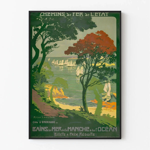 Vintage Côte d’Émeraude Poster – Sea Baths Manche & Ocean