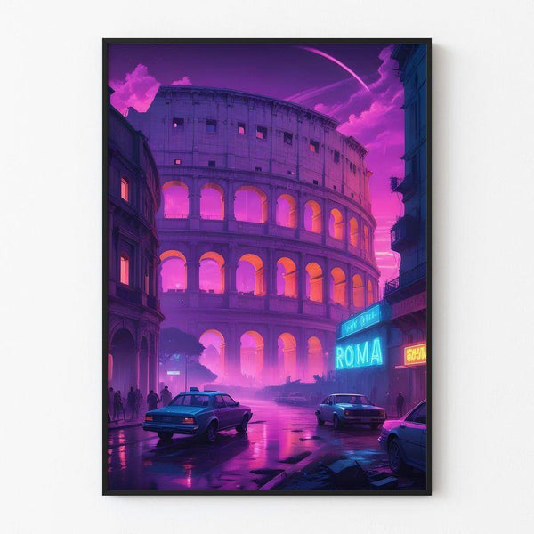 Cyberpunk Poster of Rome