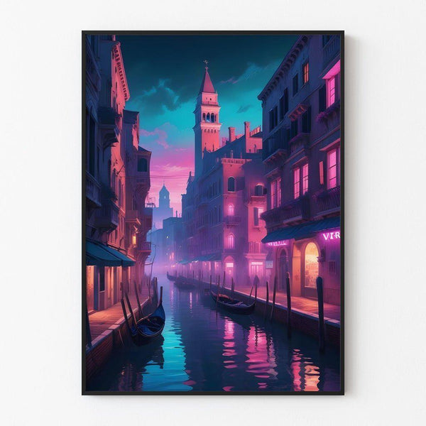 Cyberpunk Poster of Venice