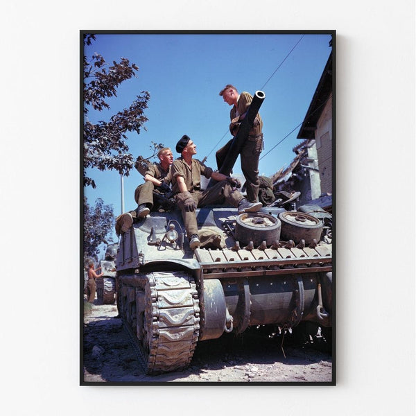 Normandy Landing Poster - Canadian crew of a Sherman tank