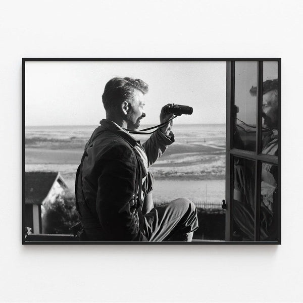 Normandy Landing Poster - American soldier observing the Norman coastline
