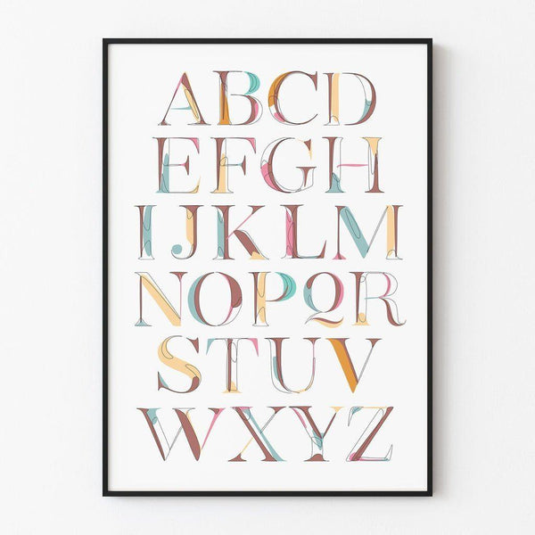 Poster Bedroom Decoration for Baby - "Colorful and Playful Alphabet"