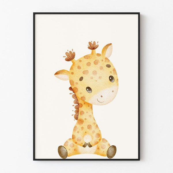 Baby Room Decoration Poster - "Sweet Smiling Giraffe"