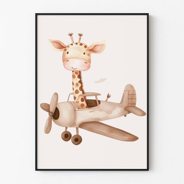 Poster Baby Room Decoration - "The Aviator Giraffe"