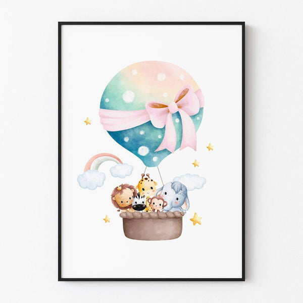 Poster Baby Room Decoration - "Friends of the Sky Hot Air Balloon"