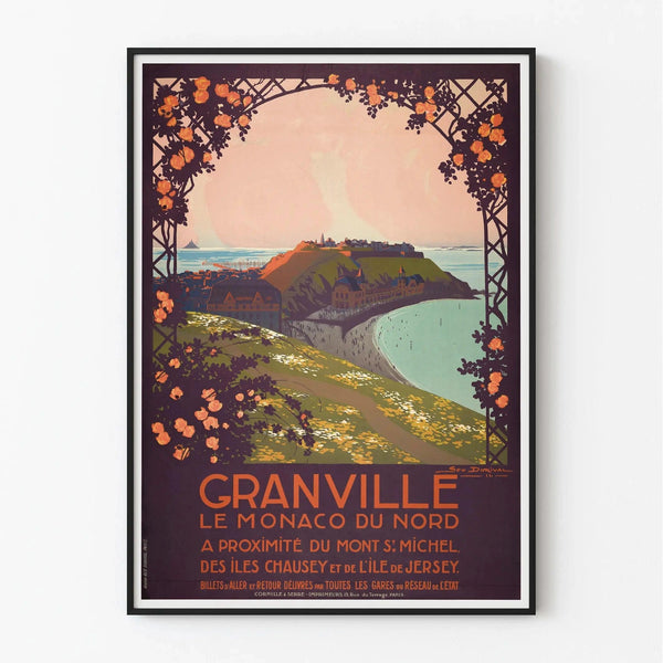 Poster Granville ancienne – La Monaco du Nord, vue sur la mer