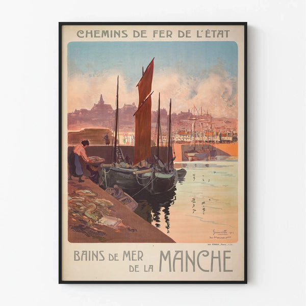 Vintage Granville Poster – English Channel Sea Baths
