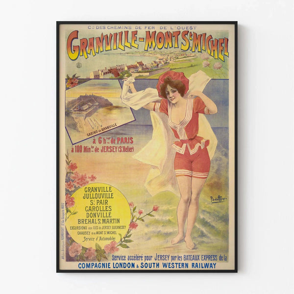Vintage Granville Poster – Excursions to Jersey and Mont-Saint-Michel