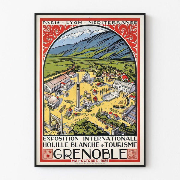 Vintage Grenoble Poster — framed artwork on a wall