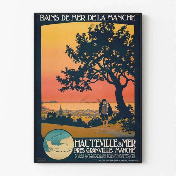 Vintage Hauteville-sur-Mer Poster – Seaside Baths near Granville