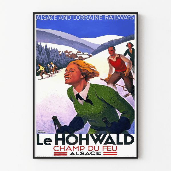 Vintage Hohwald Ski Station Poster Alsace