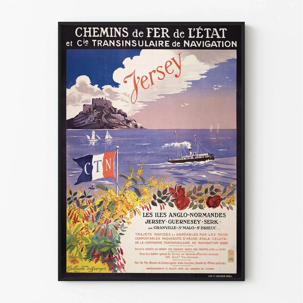 Vintage Jersey Poster – Maritime crossings to the Anglo-Norman Islands