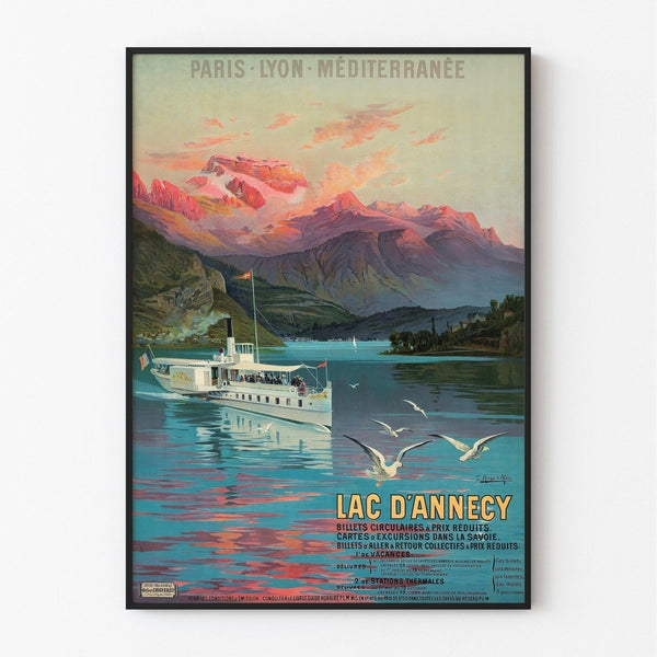 Poster Lake Annecy, Paris-Lyon-Méditerranée by Frédéric Hugo d'Alési Vintage — wall display of the artwork