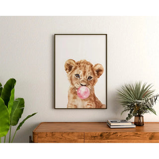 Affiche Lionceau Bubble Gum - Douceur et Originalité
