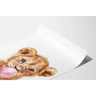 Affiche Lionceau Bubble Gum - Douceur et Originalité