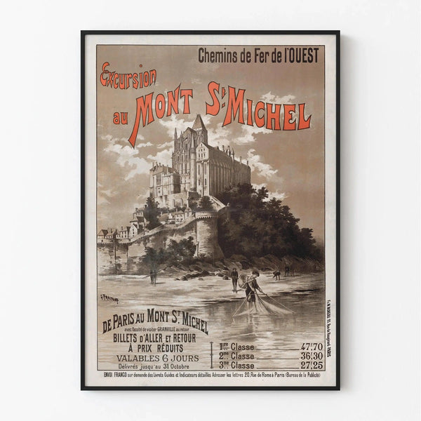 Vintage Mont-Saint-Michel Poster – Railway Excursion from Paris