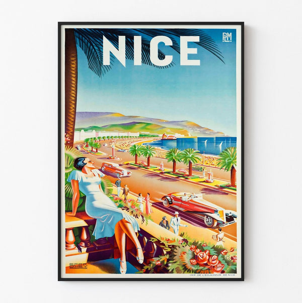 Vintage Poster of Promenade des Anglais in Nice