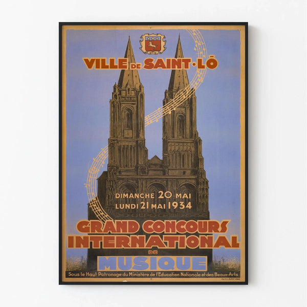 Vintage Saint-Lô Poster – 1934 International Music Competition