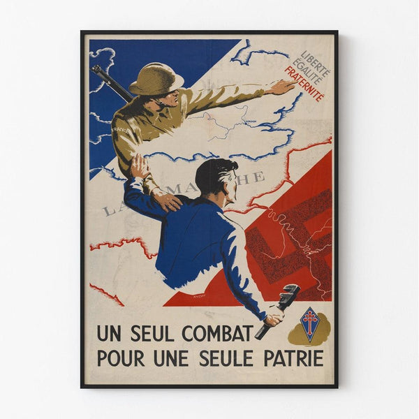 Poster Seconde Guerre Mondiale - Un seul combat pour une seule patrie